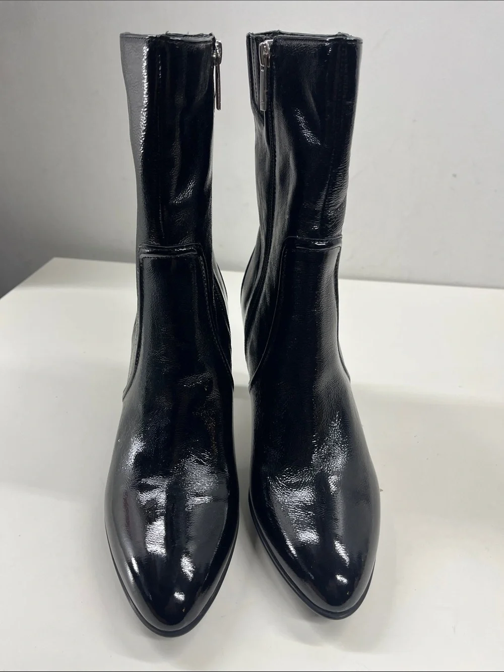 New Aquatalia Renisa Leather Boots in Black Leather Size 10